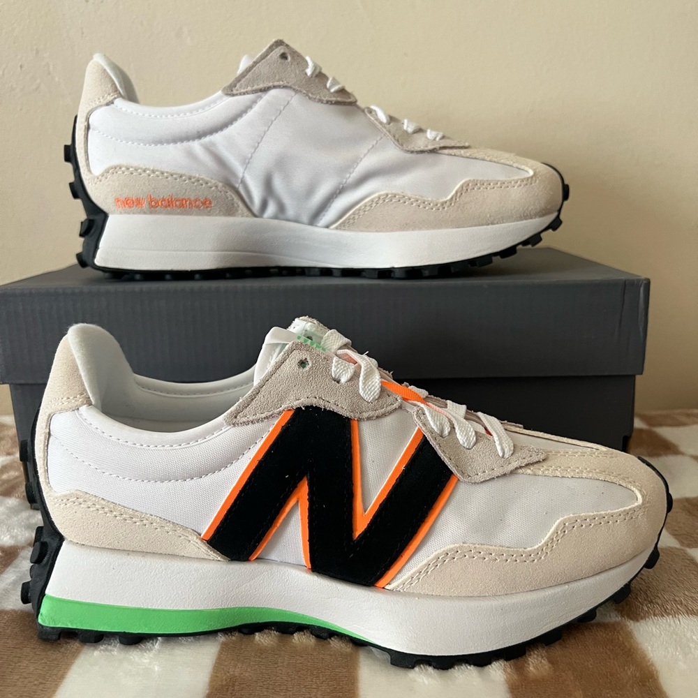 New Balance 327 Sneakers Lime Leaf/Hot Mango WS327NC Women’s Size 6.5 BNIB